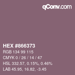 カラーコード: HEX #866373 | qconv.com