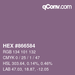 カラーコード: HEX #866584 | qconv.com