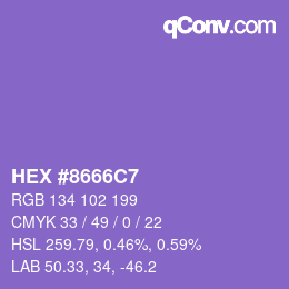 Código de color: HEX #8666C7 | qconv.com