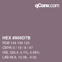 Código de color: HEX #866D7B | qconv.com