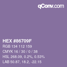 Color code: HEX #86709F | qconv.com