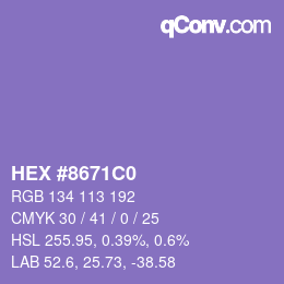 Color code: HEX #8671C0 | qconv.com