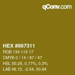 カラーコード: HEX #867311 | qconv.com