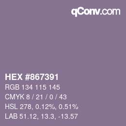 Código de color: HEX #867391 | qconv.com