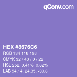 Farbcode: HEX #8676C6 | qconv.com