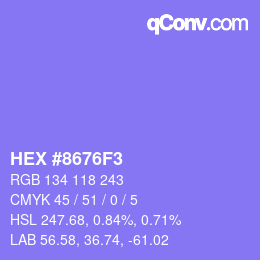 Color code: HEX #8676F3 | qconv.com