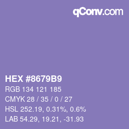 Color code: HEX #8679B9 | qconv.com