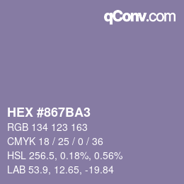 颜色代码: HEX #867BA3 | qconv.com