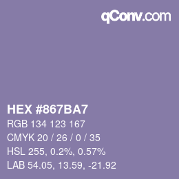 颜色代码: HEX #867BA7 | qconv.com