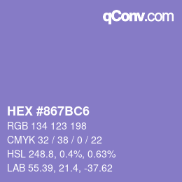 颜色代码: HEX #867BC6 | qconv.com