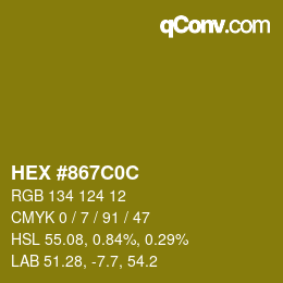 Color code: HEX #867C0C | qconv.com
