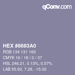 Código de color: HEX #8683A0 | qconv.com