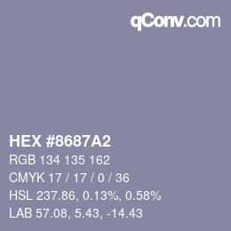 Código de color: HEX #8687A2 | qconv.com