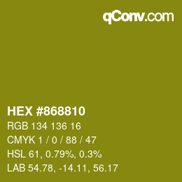Color code: HEX #868810 | qconv.com