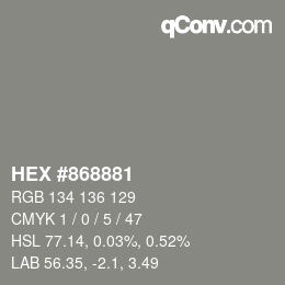 Color code: HEX #868881 | qconv.com