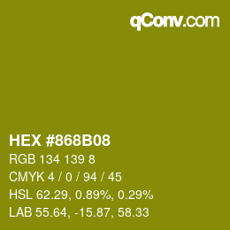 Color code: HEX #868B08 | qconv.com