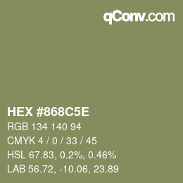 Código de color: HEX #868C5E | qconv.com
