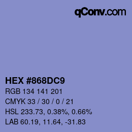 カラーコード: HEX #868DC9 | qconv.com