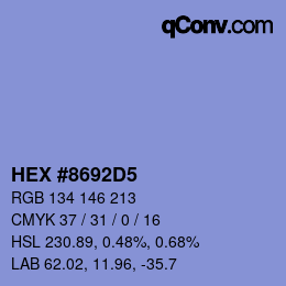 Color code: HEX #8692D5 | qconv.com