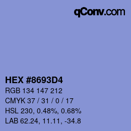 Color code: HEX #8693D4 | qconv.com