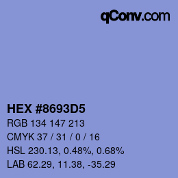 Color code: HEX #8693D5 | qconv.com