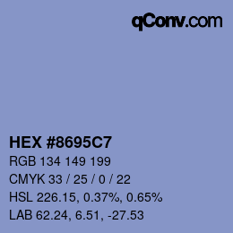 Color code: HEX #8695C7 | qconv.com