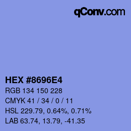 颜色代码: HEX #8696E4 | qconv.com