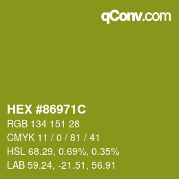 颜色代码: HEX #86971C | qconv.com