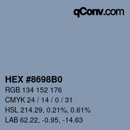 Color code: HEX #8698B0 | qconv.com