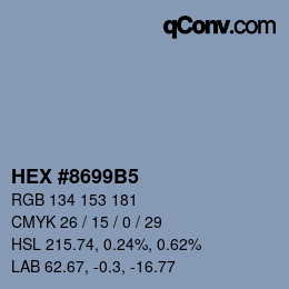 Color code: HEX #8699B5 | qconv.com