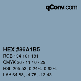 Color code: HEX #86A1B5 | qconv.com