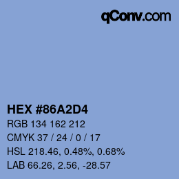 Color code: HEX #86A2D4 | qconv.com