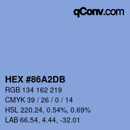 カラーコード: HEX #86A2DB | qconv.com