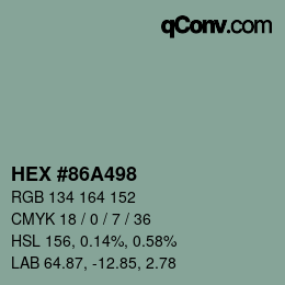 颜色代码: HEX #86A498 | qconv.com