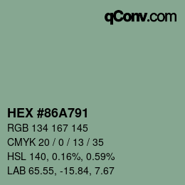 Código de color: HEX #86A791 | qconv.com