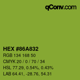 カラーコード: HEX #86A832 | qconv.com - big