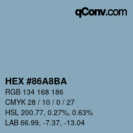 カラーコード: HEX #86A8BA | qconv.com