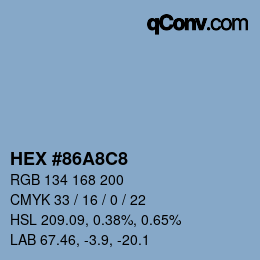 Color code: HEX #86A8C8 | qconv.com