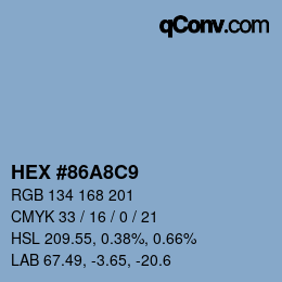 Color code: HEX #86A8C9 | qconv.com