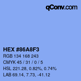 カラーコード: HEX #86A8F3 | qconv.com