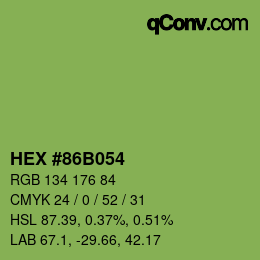 颜色代码: HEX #86B054 | qconv.com