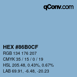 Color code: HEX #86B0CF | qconv.com