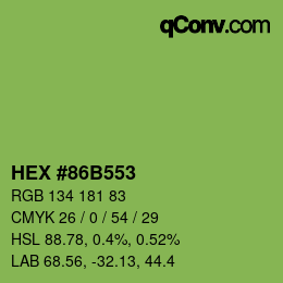Código de color: HEX #86B553 | qconv.com