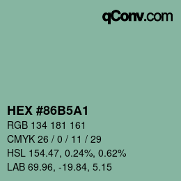 Color code: HEX #86B5A1 | qconv.com