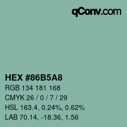 Color code: HEX #86B5A8 | qconv.com