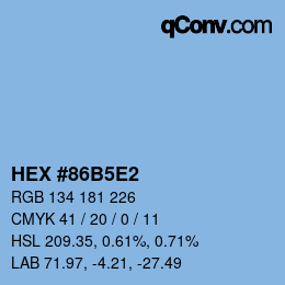 Color code: HEX #86B5E2 | qconv.com