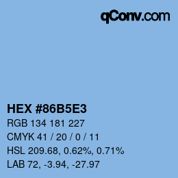 Color code: HEX #86B5E3 | qconv.com