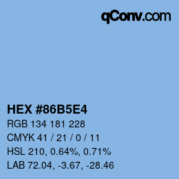 Color code: HEX #86B5E4 | qconv.com