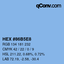 カラーコード: HEX #86B5E8 | qconv.com
