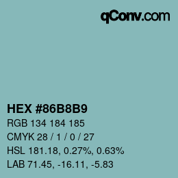 Color code: HEX #86B8B9 | qconv.com